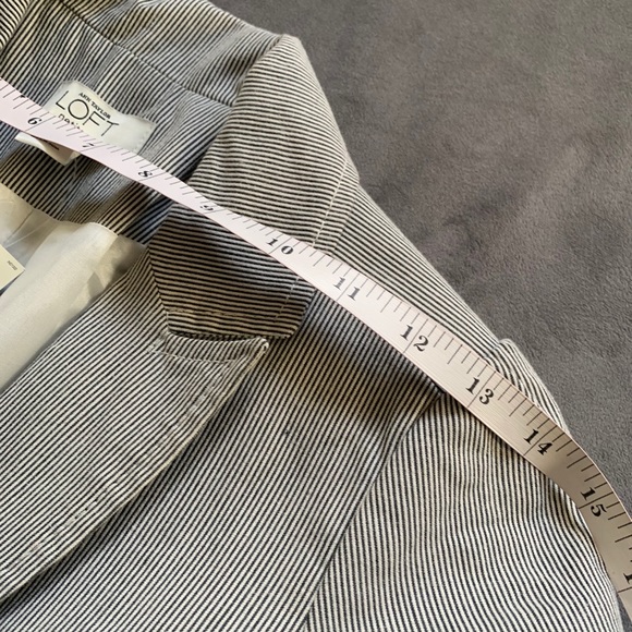 LOFT Short Sleeve Stripe Jacket -Size  0P - Picture 11 of 13